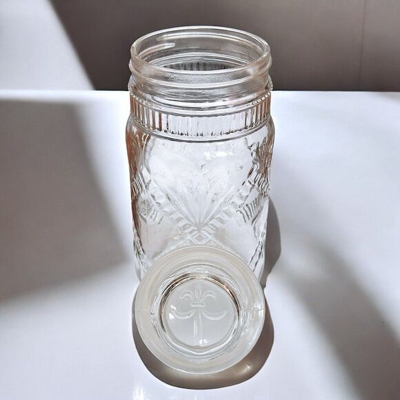 Jar Vintage Anchor Hocking Embossed Canister w/ Lid Jelly Spices Coffee Storage - Picture 5 of 7
